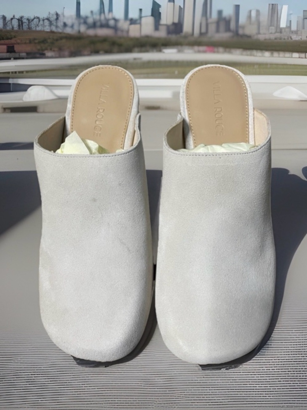 Villa Rouge Valencia Clog Slip-On Gray Mules Size 6.5